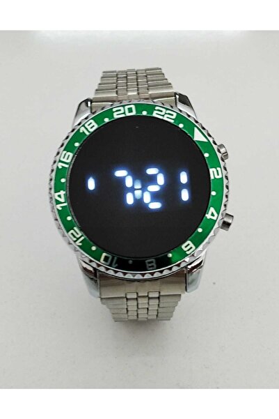 Clup Polo Rolex Model Hareketli Kadran Gümüş-yeşil Saat