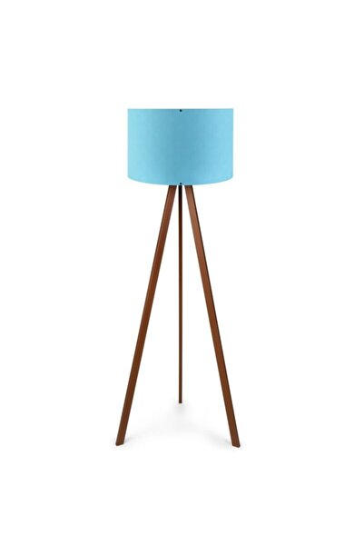 Art&Gift Mavi Ahşap Tripod Lambader