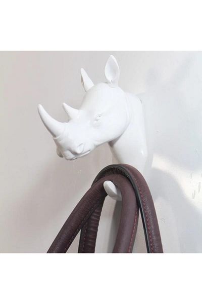 CajuArt Hanger Rhino Shape Wall Decor - Modern Wall with Key Item Decoration