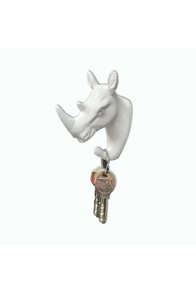 CajuArt Hanger Rhino Shape Wall Decor - Modern Wall with Key Item Decoration