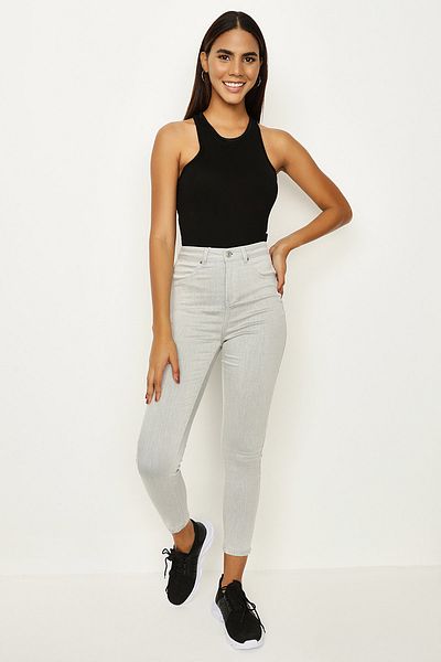 Select Moda Women's Gray Skinny Pants