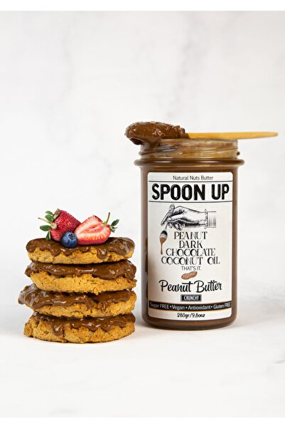 SPOONUP %100 Şekersiz Bitter Çikolatalı Fıstık Ezmesi 284gr (GLUTENSİZ,KATKISIZ,ŞEKERSİZ)