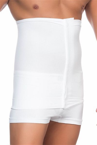 C&City High Waist Thermal Men's Waist Corset - Belly Lifting and Firming, White