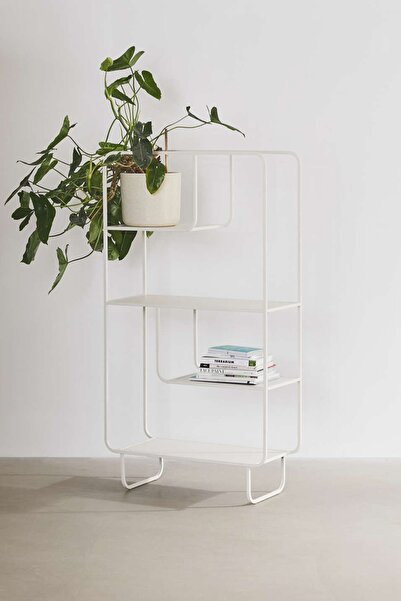 Modabilya Beyaz Eddy Metal Kitaplık