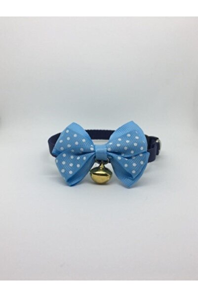 TİNEKE Blue Polka Dot Bow Tie Cat Collar No:75