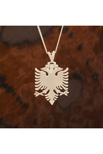 Takıdepo Çift Başlı Kartal Model Gümüş Kolye