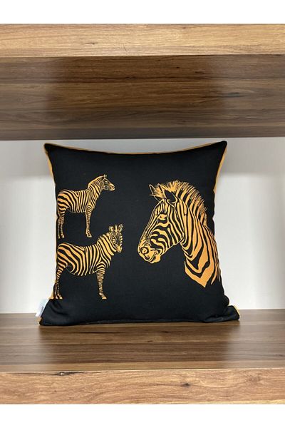 KIRLENTİM E866 Digital Printed Double Sided Patterned Throw Pillow Cover with Piping Edges