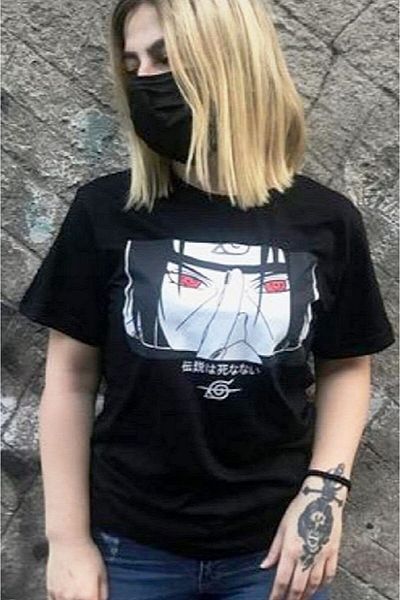 Köstebek Unisex Μαύρο Naruto: Μπλουζάκι Anime Itachi Uchiha Nefigo