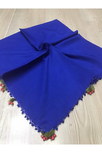ALLURİNG THE BETTER ONE Cobalt Blue Cherry Embroidered Beaded Writings