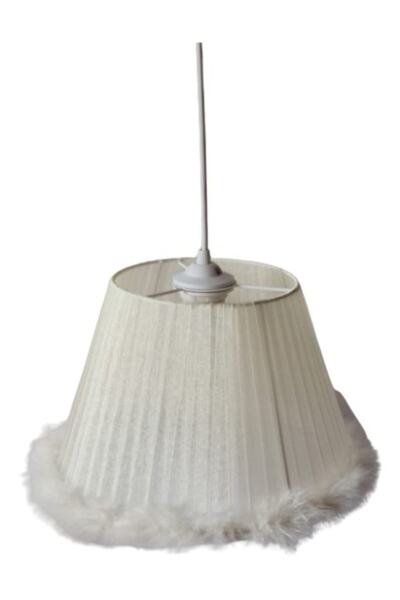 TEKAY AYDINLATMA Krem Tüylü Çocuk Odası Yatak Odası Avizesi