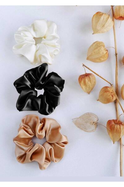 HAPPY NIGHT FASHION Жіноча 3-х секційна атласна резинка для волосся