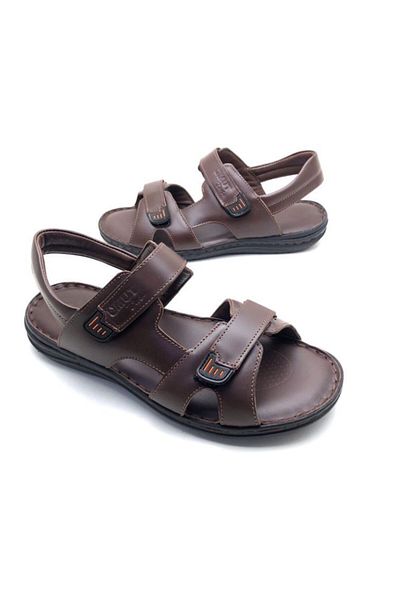 UMUT AYAKKABI Men's Genuine Leather Orthopedic Sandals