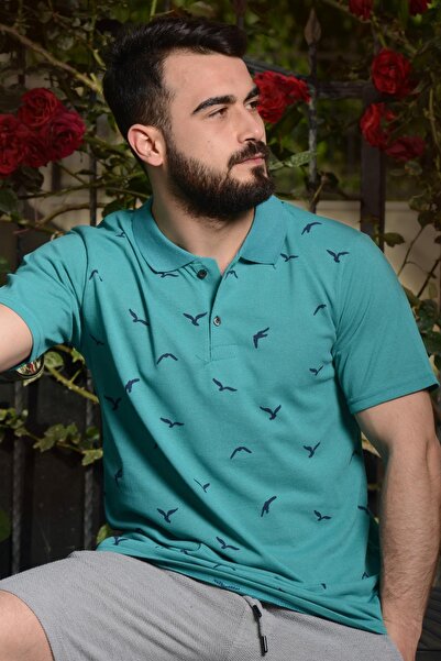 Azıcık Akıllı Muški zeleni normalni kroj model Seagull polo kragna T-shirt 21...