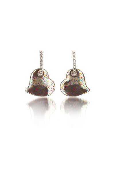 Leerybee Speckled Mixed Color Heart Earrings