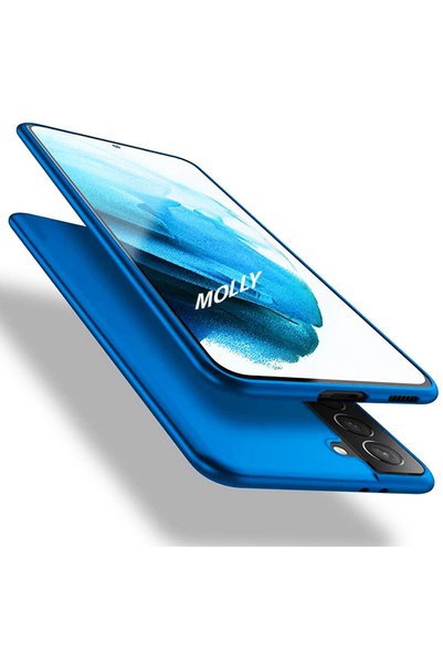 Molly حافظة سيليكون زرقاء غير لامعة متوافقة مع هاتف Galaxy S21 Plus
