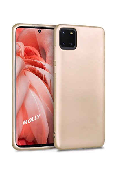 Molly Galaxy Note 10 Lite (A81) Uyumlu Gold Mat Silikon Kılıf