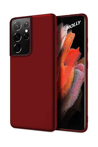 Molly Galaxy S21 Ultra Uyumlu Bordo Bexls Silikon Kılıf