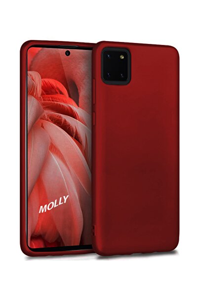 Molly Galaxy Note 10 Lite (A81) Uyumlu Bordo Mat Silikon Kılıf