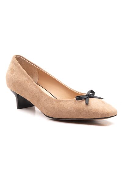 PASSAGE SHOES 4006 Бежеві замшеві туфлі на підборах для щоденного носіння