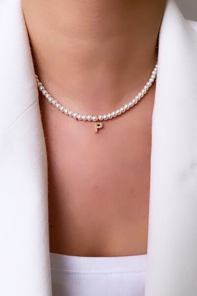 Clare's Store قلادة من اللؤلؤ بحرف P