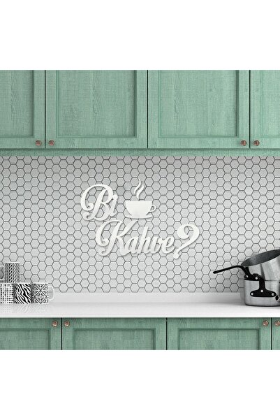 enozeli 40x27 Cm Bi Kahve Yazılı Mutfak Süsü Gümüş Pleksi