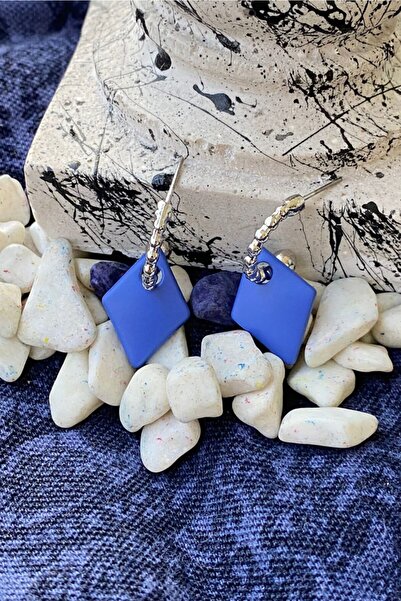 Leerybee Matte Indigo Antiallergic Tile Earrings