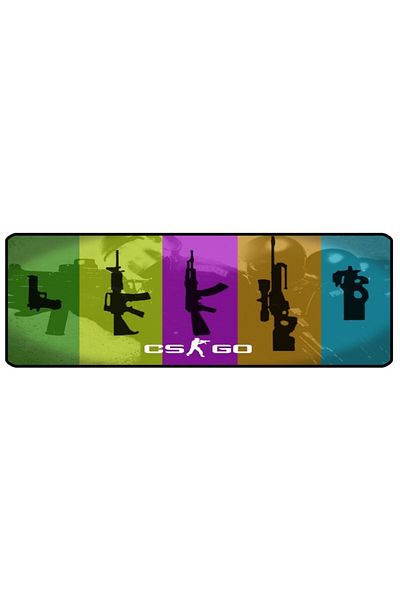 sgeteknoloji Cs Go -1- 70x30 سم قاعدة ماوس ألعاب مخيطة ومضادة للانزلاق