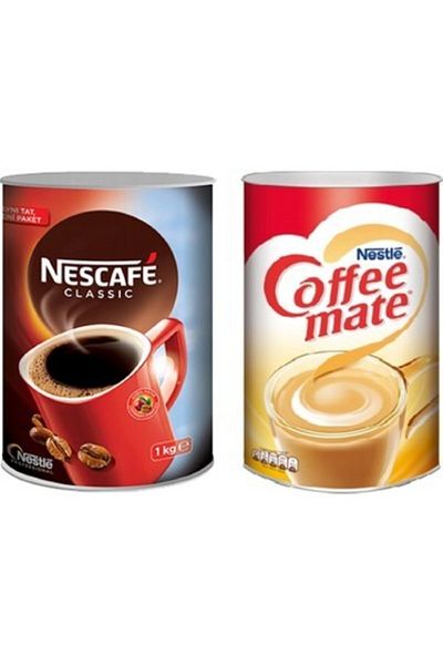 Nestle Nescafe Classic Coffee Tin Box 1000 gr + Coffee-mate Coffee Cream 2000 gr
