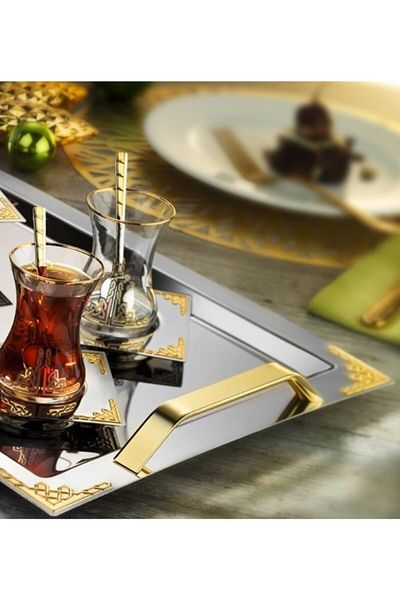 ÖzSa Home 37 Pieces Hürrem Gold Tea Set 18/10 Stainless Steel