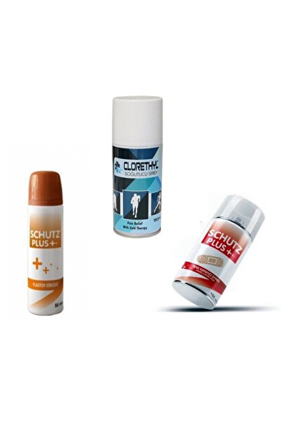 Clorethyl 3'lü Sağlık Seti (sprey Yara Bandı-soğutucu-flaster Sökücü