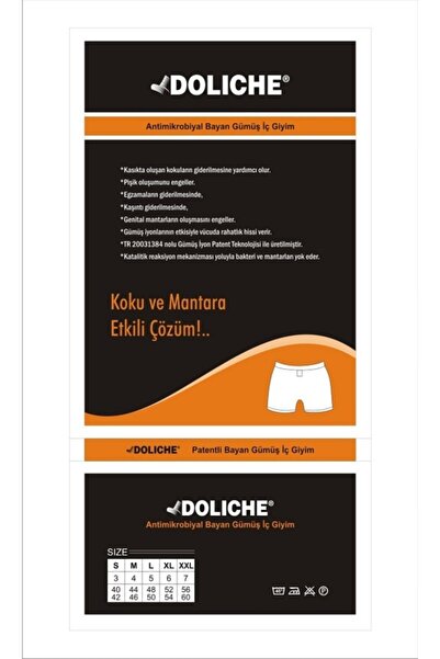 Doliche 3'Lü Kadın Patentli Gümüş İplikli Bikini Kilot -Mantar Önleyen Bikini Kilot