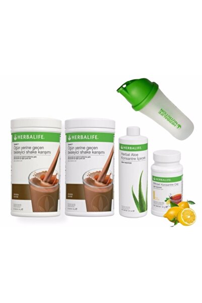 Herbalife Set 2 Adet Çikolata Shake 1 Ad. Aloevera 1 Ad. Limon Çay 50 gr Ve S...