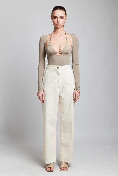 IAMNOTBASIC Γυναικείο κορμάκι από νιφάδα με μακρύ στήθος και ανοιχτή πλάτη από νεφρίτη