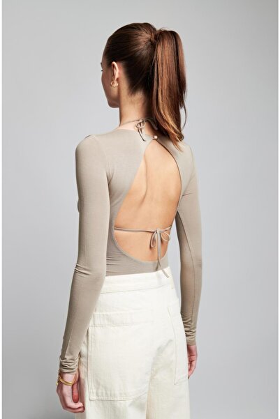 IAMNOTBASIC Γυναικείο κορμάκι από νιφάδα με μακρύ στήθος και ανοιχτή πλάτη από νεφρίτη