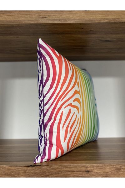 KIRLENTİM Double Sided Digital Printed Piping Throw Pillow Cover - E864