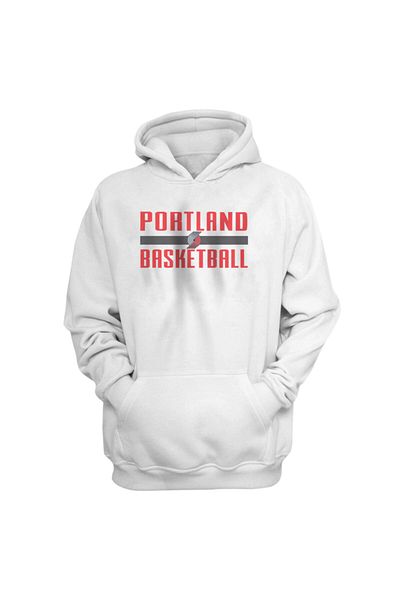 usateamfans Ανδρικό φούτερ με κουκούλα μπάσκετ White Portland