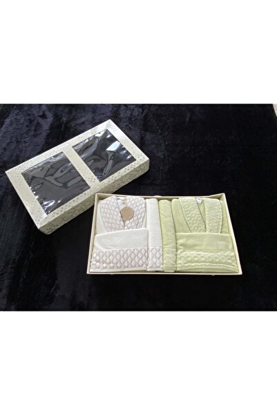 Özdilek Σετ μπουρνούζι Aile Aqua Cream Green