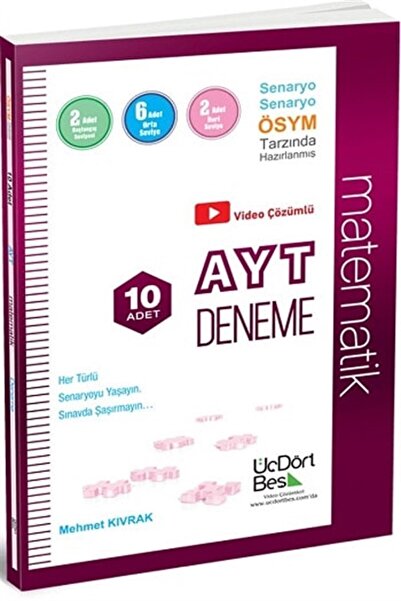 Üç Dört Beş Yayıncılık Ayt Matematik 10 Lu Deneme Üç Dört Beş Yayınları