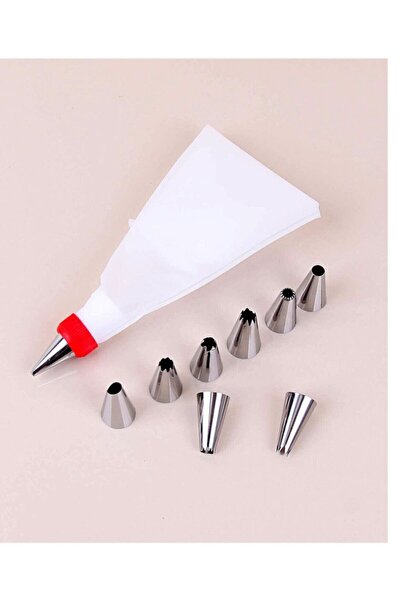 TROPİKAL كيس تزيين الكيك بالكريمة مع 9 أطراف مختلفة وحقيبة كريمة قابلة للغسل