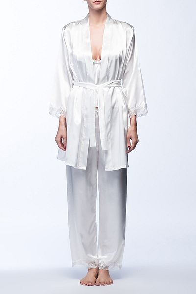 Nurteks Women's Ecru Satin Pajama Set 5942