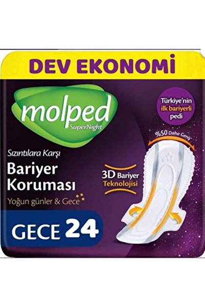 Molped Supernight Giant Night Hygienic Pads 24 Pieces 12 Pieces