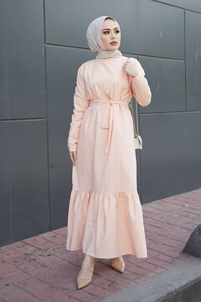 festmoda Kadın Somon Parçalı Elbise