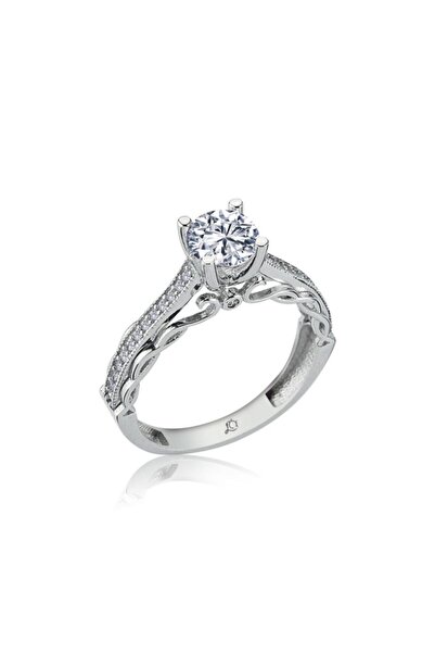 Mia Vento Kadın 4 Tırnak Barok Tektaş Gümüş Yüzük