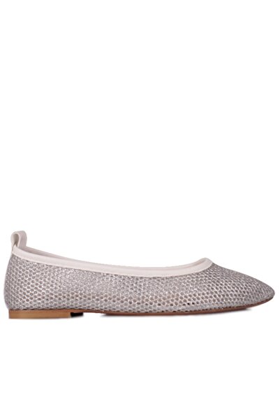 Fitbas Γυναικείες Ασημένιες Διχτυωτές Μπαλαρίνες 111010 701