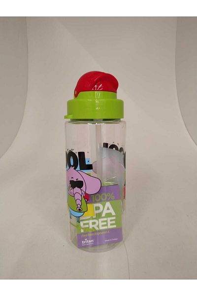 Renga Kral Şakir 500 Cc Water Bottle with Straw Green