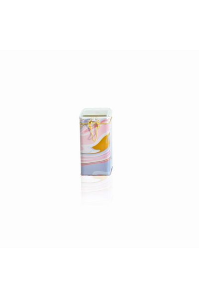 EVLE Ef043-ı0 Liquid Pink Patterned Rectangular Metal Storage Container 8x10 Cm