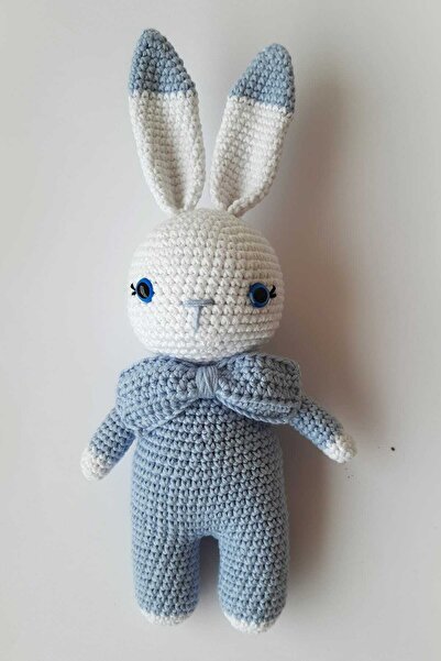 OYUNCAKPARK Mavi Miniş Tavşan Uyku Arkadaşı Amigurumi Organik Oyuncak