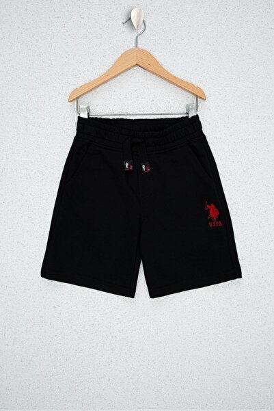 U.S. Polo Assn. شورت ولادي أسود وبرمودا