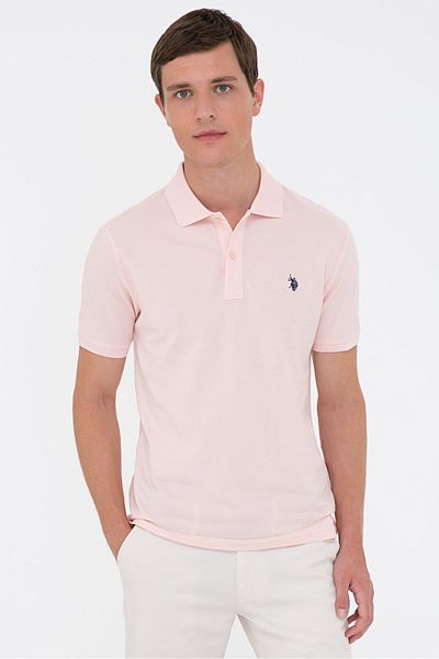 U.S. Polo Assn. تي شيرت رجالي وردي