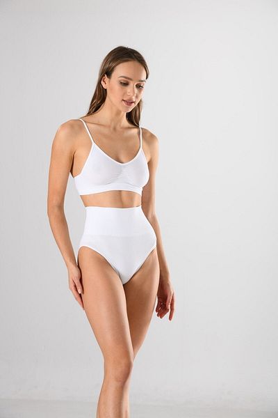 Miss Fit Size 1 White Seamless Corset Mussel Slip Panties - Reduced Knitted Seamless